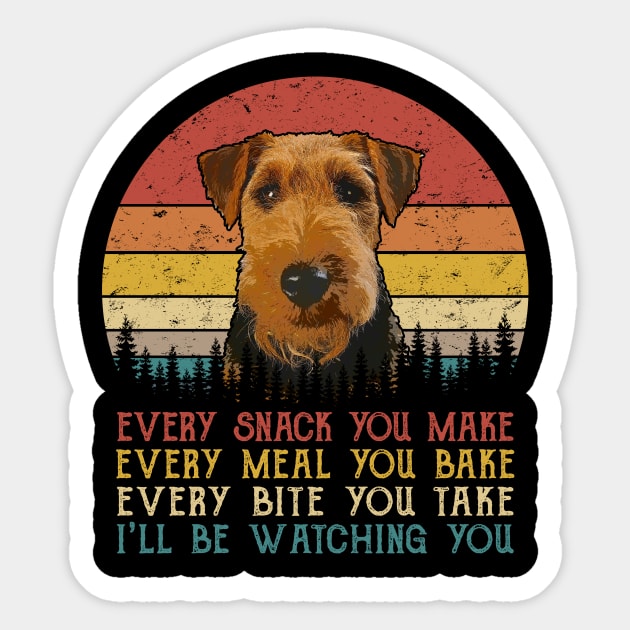 Vintage Every Snack You Make Every Meal You Bake Welsh Terrier Sticker by SportsSeason